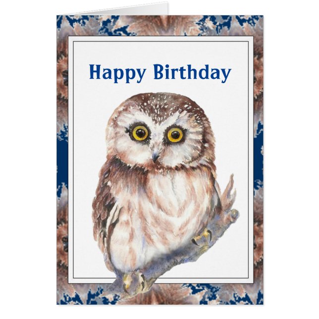 Old Age Birthday  Cute Little Owl Bird (Front)
