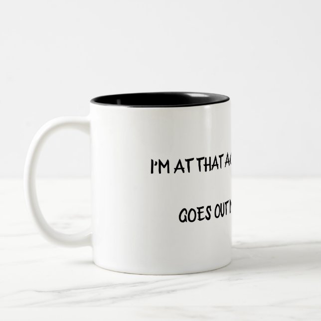 Old Age Humor Two-Tone Coffee Mug (Left)