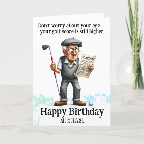 *~* Old Age Man AP94  Golf Birthday Card