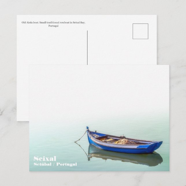 Old Aiola boat. Small rowboat in Seixal Bay.  Postcard (Front/Back)