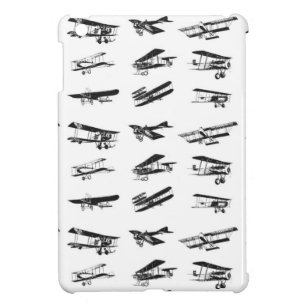 Old airplanes in black and white, vintage aircraft iPad mini case
