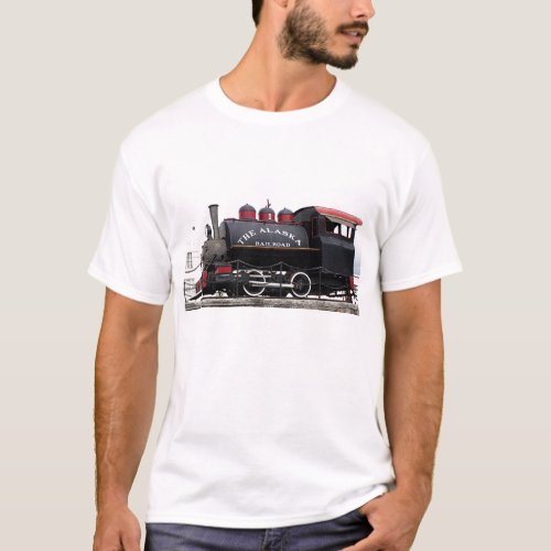 Old Alaska Railroad steam engine Anchorage AK T_Shirt