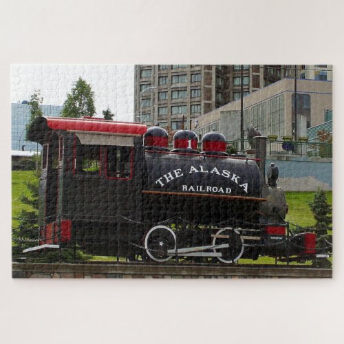 Old Alaska Railroad steam locomotive engine 2 Jigsaw Puzzle