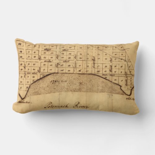 Old Alexandria VA Map by George Washington 1749 Lumbar Pillow