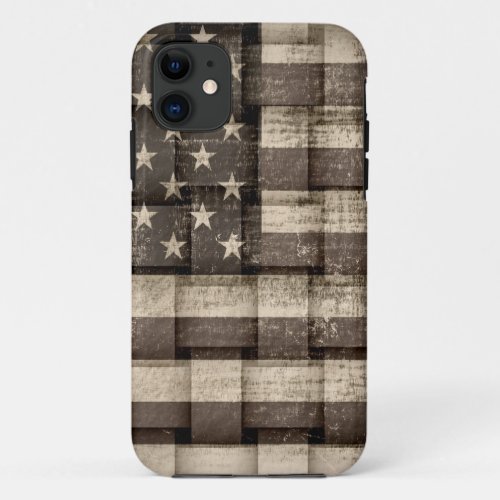 Old American Flag 3 iPhone 11 Case