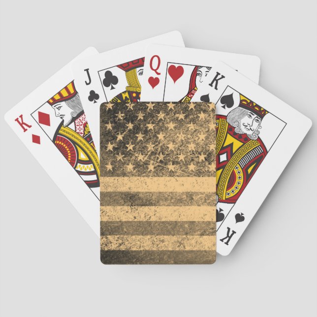 Old American Flag Grunge 2 Poker Cards (Back)