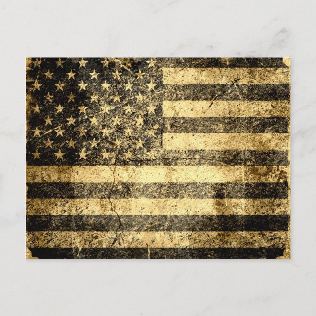 Old American Flag Grunge 2 Postcard (Front)