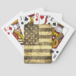 Old American Flag Grunge 4 Poker Cards