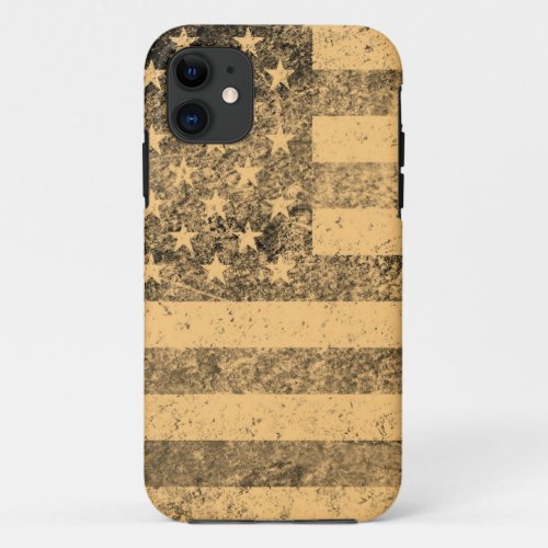 Old American Flag Grunge iPhone 11 Case