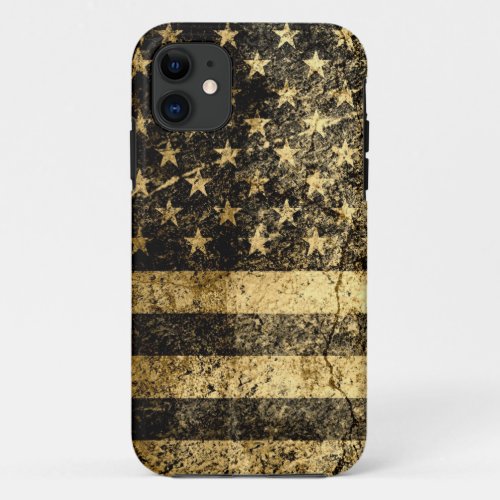 Old American Flag Grunge Cracked iPhone 11 Case