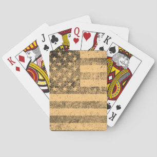 Old American Flag Grunge Poker Cards