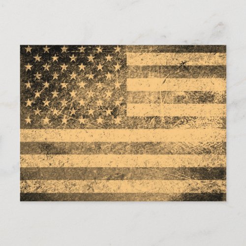 Old American Flag Grunge Postcard