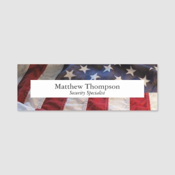 Old American Flag Name Tag by alicing at Zazzle