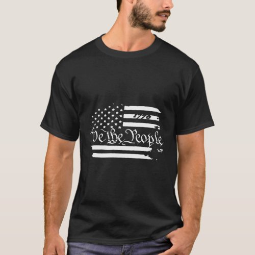 Old American Flag Patriotic 1776 We The People Usa T_Shirt