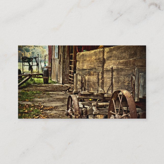 Old Amish Wagon Business Card (Front)