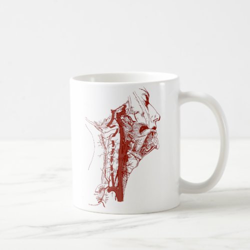Old Anatomy Illustration Human vertebral arteries Coffee Mug