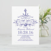 old anchor nautical bridal shower invite (Standing Front)