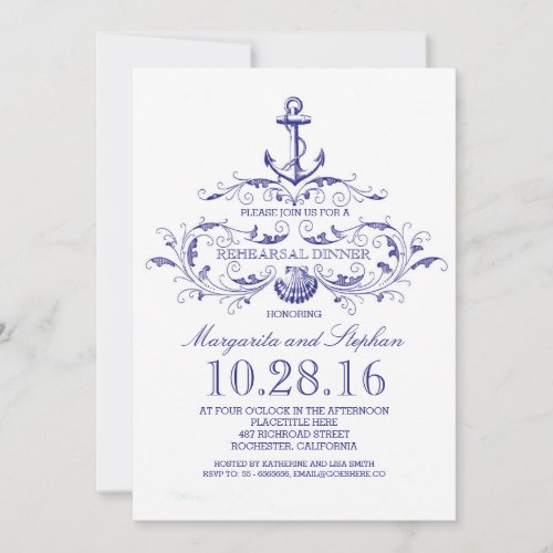 old anchor nautical rehearsal dinner invite