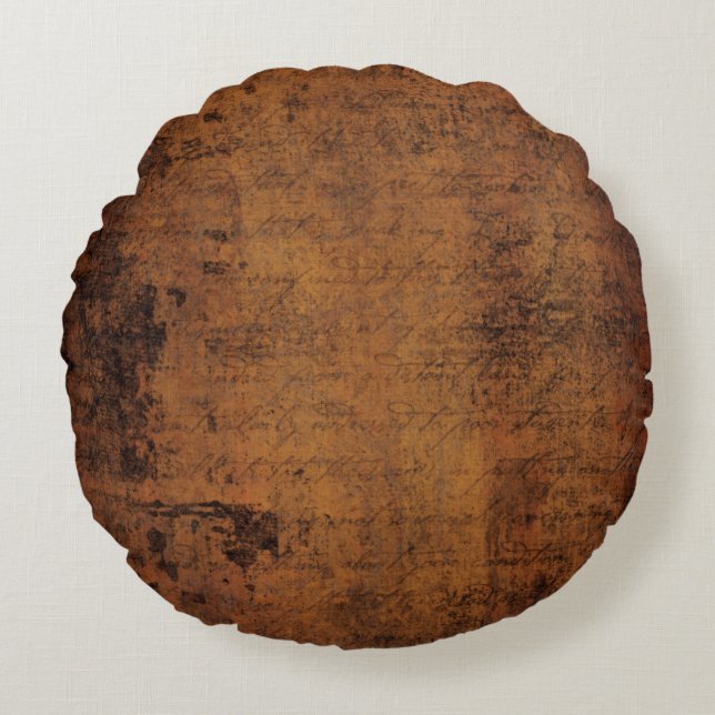 Old ancient vintage texture round pillow (Front)