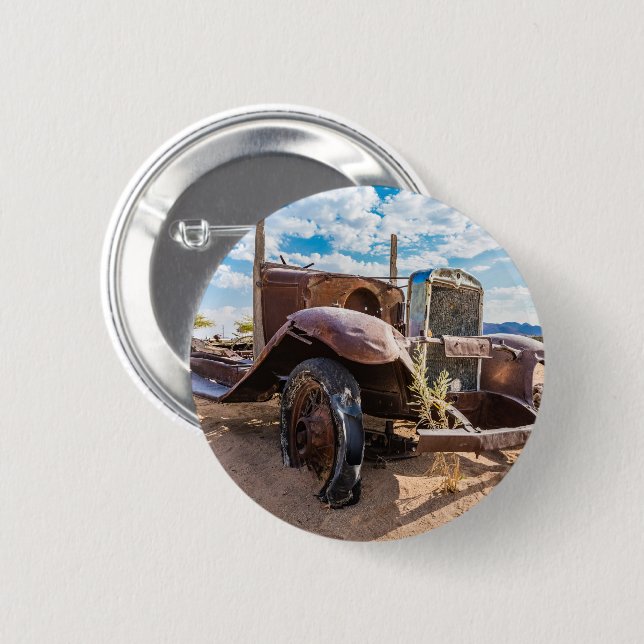 Old and abandoned car #3 in Solitaire, Namibia Button (Front & Back)