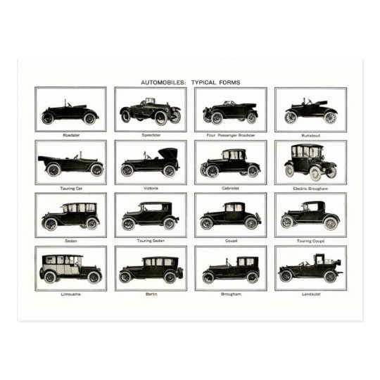 Old and classic car (retro auto): Vintage Cars Postcard | Zazzle.com
