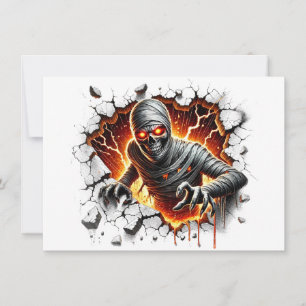 Old and Creepy Mummy Skeleton Breaks Through Invitation