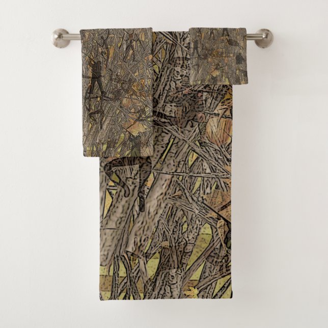 Old and modern style, camouflage bath towel set (Insitu)