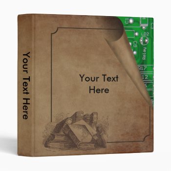 Old And New Books Technology Binder by timelesscreations at Zazzle