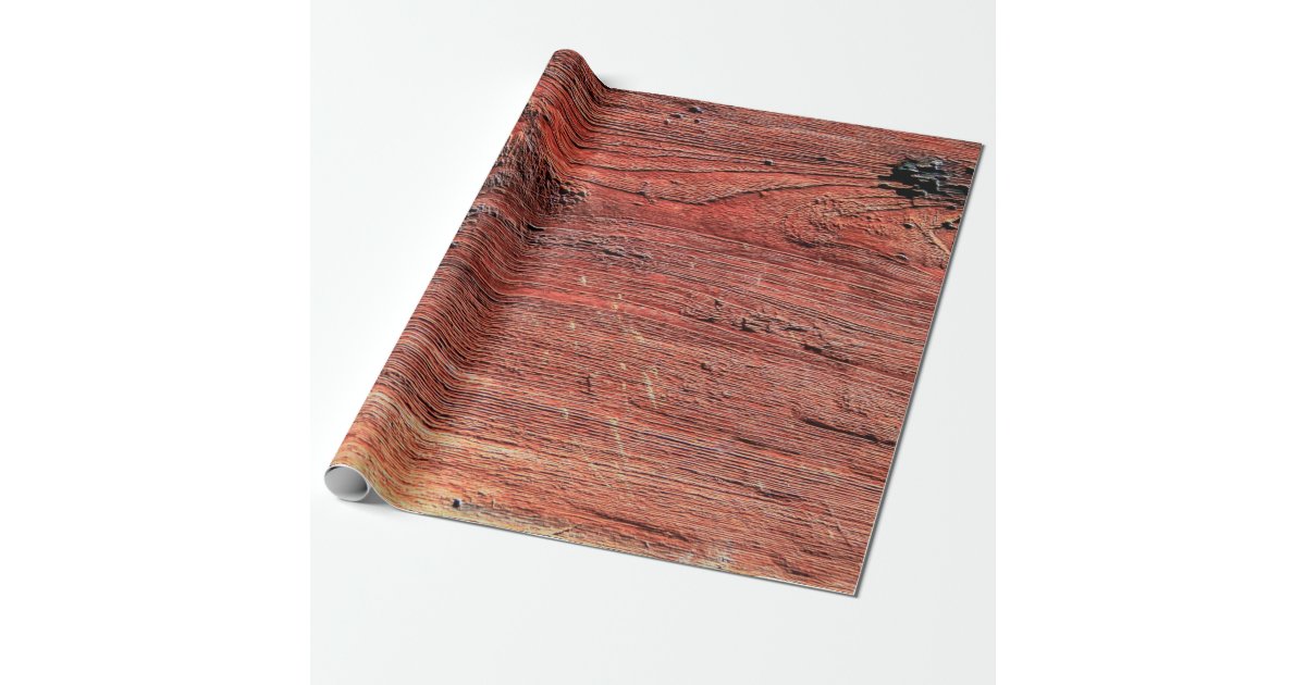 Old and rustic hardwood log surface, background te wrapping paper | Zazzle