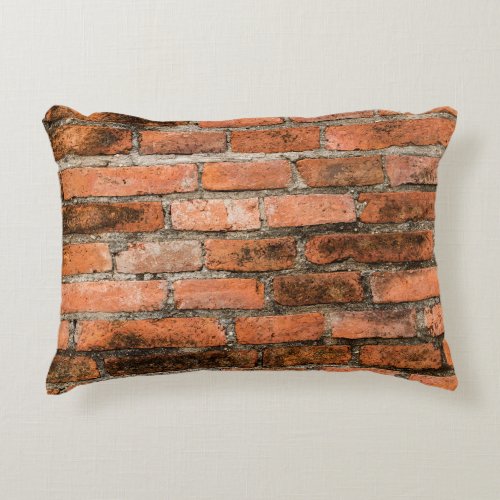 Old and vintage red brick wall texture backgrounda accent pillow