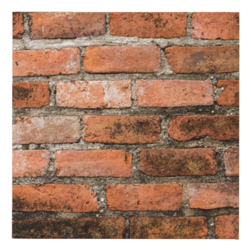 Old and vintage red brick wall texture backgrounda faux canvas print