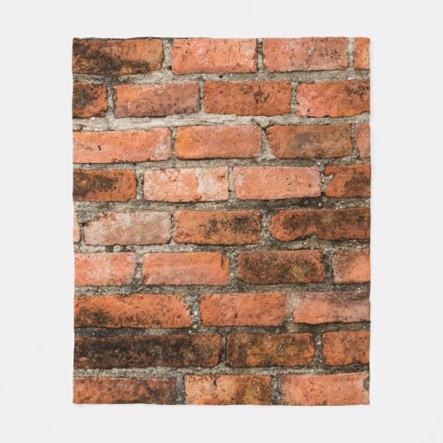 Old and vintage red brick wall texture backgrounda fleece blanket