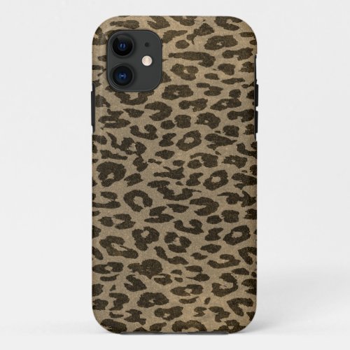 Old Animal print fur of leopard iPhone 11 Case