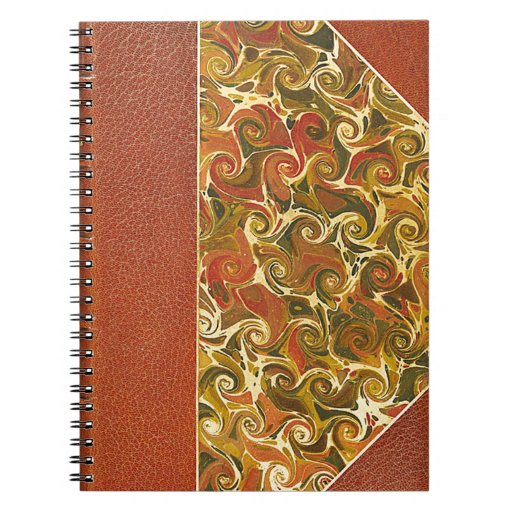 Old Antique Book, Ornate Swirl Pattern Spiral Notebook | Zazzle