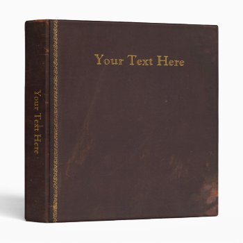 Old Antique Book  Retro Faux Leather Bound 3 Ring Binder by techvinci at Zazzle