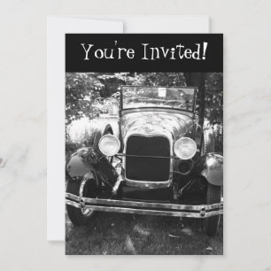 Old Antique Classic Car Retirement Invitation