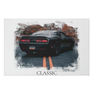 *~* Old Antique Classic Muscle Car Faux Canvas Print