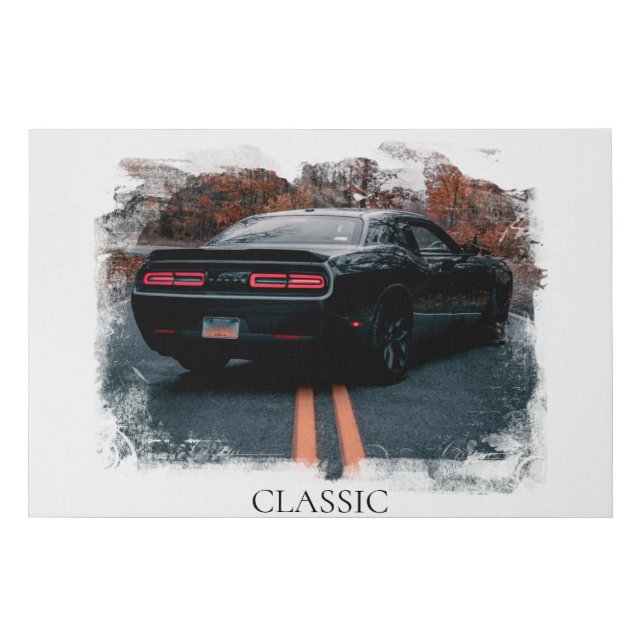 *~* Old Antique Classic Muscle Car Faux Canvas Print (Front)