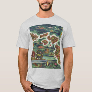 Old Antique Hawaiian Islands Map Historical T-Shirt