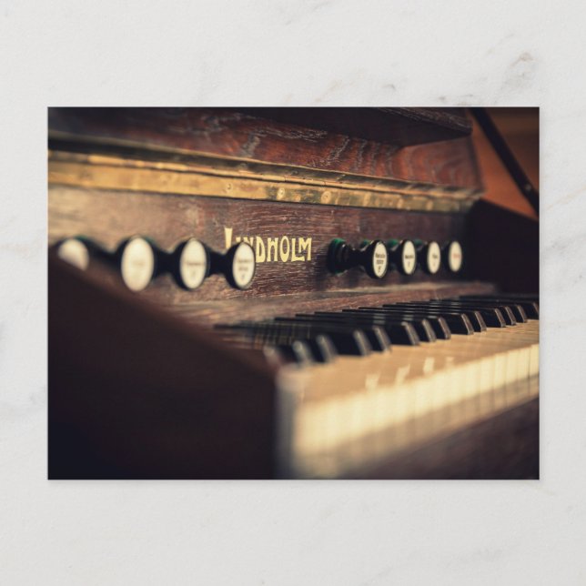 Old Antique Keyboard Piano Keys Instrument Postcard (Front)