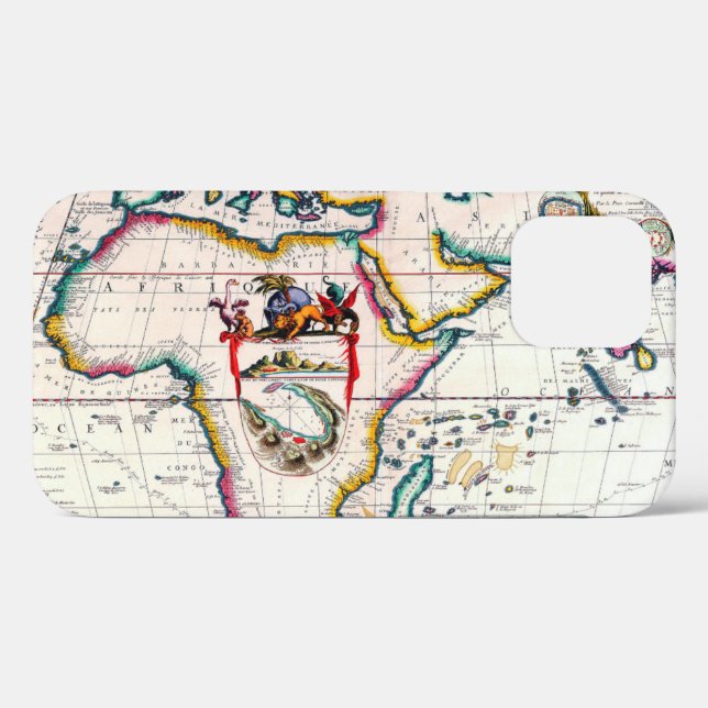 Old Antique Map of Africa From 1687 Case-Mate iPho Case-Mate iPhone Case (Back (Horizontal))