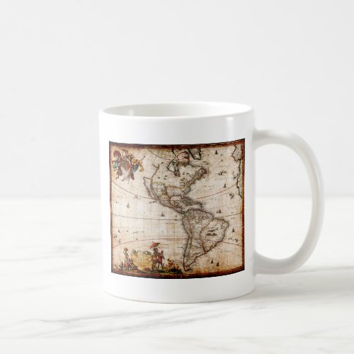 Old Antique North  South America Map Coffee Mug