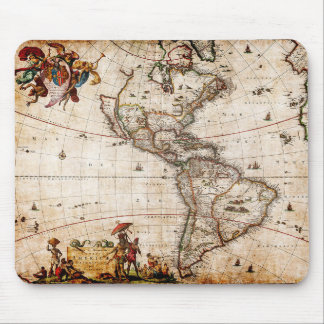 Old Antique North & South America Map Mouse Pad