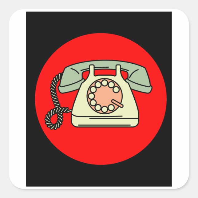 Old Antique Retro Phones Square Sticker (Front)