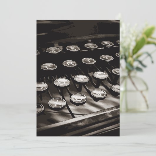 Old Antique Typewriter Keys Black White (Standing Front)