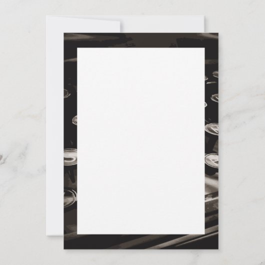 Old Antique Typewriter Keys Black White (Back)