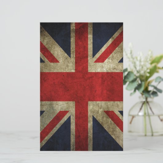 Old Antique UK British Union Jack Flag (Standing Front)