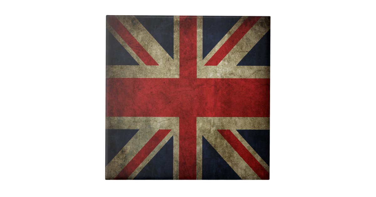 Old Antique UK British Union Jack Flag Ceramic Tile | Zazzle