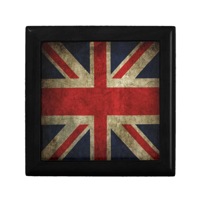 Old Antique UK British Union Jack Flag Gift Box (Front)