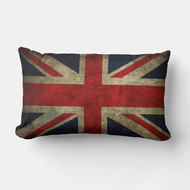 Old Antique UK British Union Jack Flag Pillow (Front)